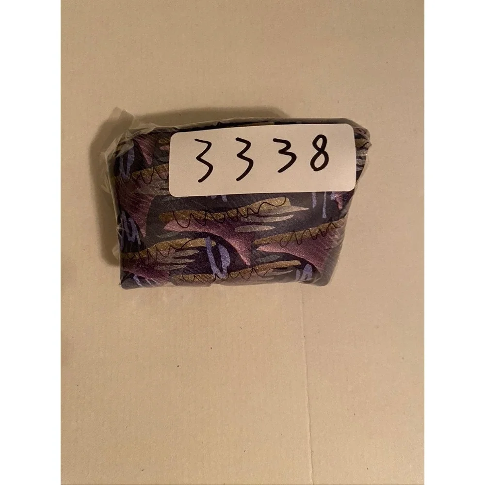J. Garcia Mens Silk Tie Duckworm Alarm Collection Fourteen Purple Abstract 1996